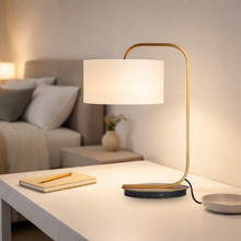 Goldie Brushed Brass Metal Table Lamp